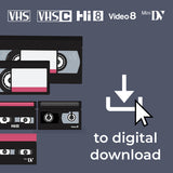 Transfer Camcorder, Mini DV, Hi8, VHS, VHS-S, VHS-C, Video 8 to Digital Download (MP4)